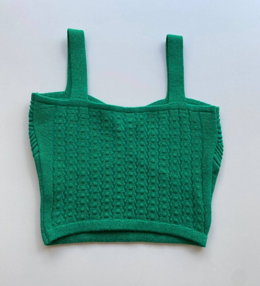 Cropped Feminino Manuela Lurex  sem Bojo Verde - Fernanda Ramos Store