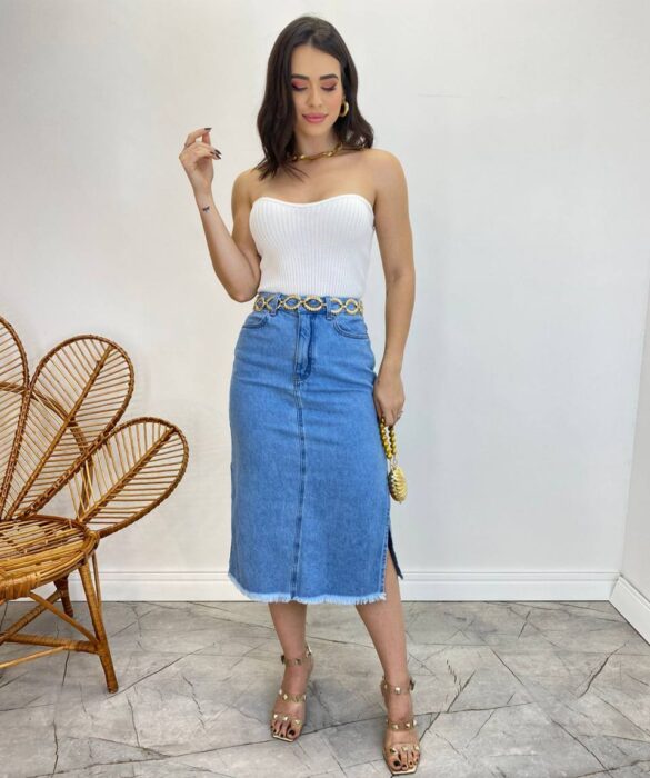 Cropped Feminino Modal Bianca Tomara que Caia Branco - Fernanda Ramos Store