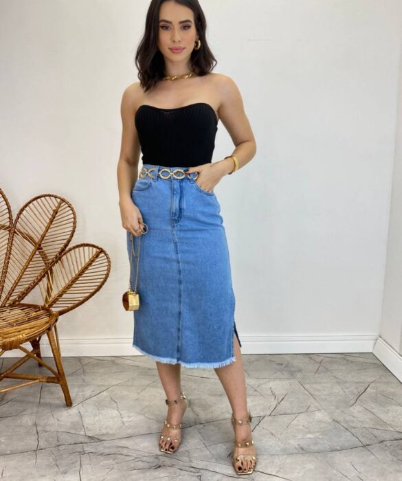 Cropped Feminino Modal Bianca Tomara que Caia Preto - Fernanda Ramos Store