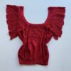 Cropped Feminino Tricot Liz com Detalhe nas Mangas Vermelho - Fernanda Ramos Store