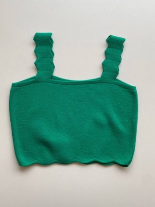 Cropped Feminino Tricot sem Bojo com Detalhe na Alça Verde - Fernanda Ramos Store