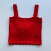 Cropped Feminino Tricot sem Bojo Vermelho com Detalhe em Flor - Fernanda Ramos Store