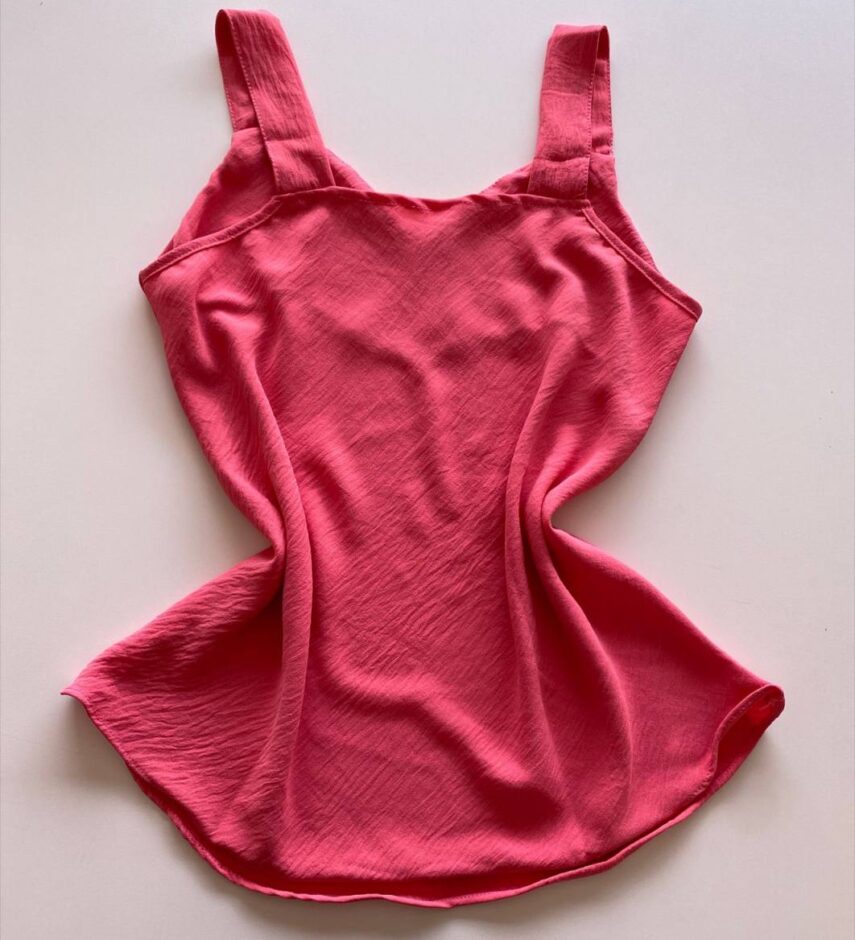 Regata Feminina Crepe Alça Grossa Brenda Rosa - Fernanda Ramos Store