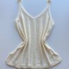 Regata Feminina Tricot Alícia com Detalhe Off White - Fernanda Ramos Store