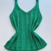 Regata Feminina Tricot Alícia com Detalhe Verde - Fernanda Ramos Store