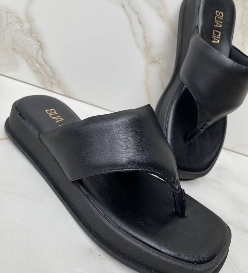 Sandália Feminina Cecilia Soft Flatform Preta - Fernanda Ramos Store