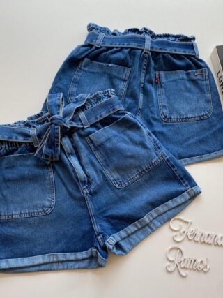 Short Feminino Clochard com Amarração Jeans 094587 - Fernanda Ramos Store