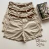 Short Feminino com Cinto Sarja 094312 Bege - Fernanda Ramos Store