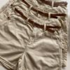 Short Feminino com Cinto Sarja 094312 Bege - Fernanda Ramos Store