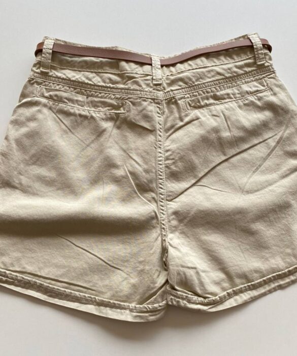 Short Feminino com Cinto Sarja 094312 Bege - Fernanda Ramos Store