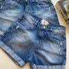 Short Jeans Feminino com Detalhe em Destroyed 53374 - Fernanda Ramos Store