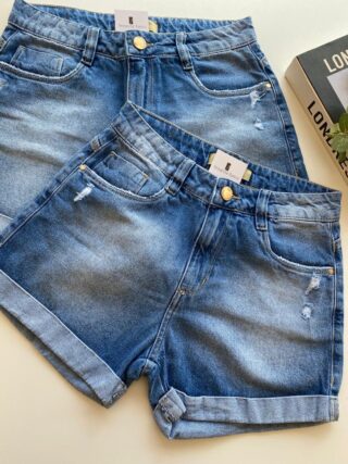 Short Jeans Feminino com Detalhe em Destroyed 53374 - Fernanda Ramos Store