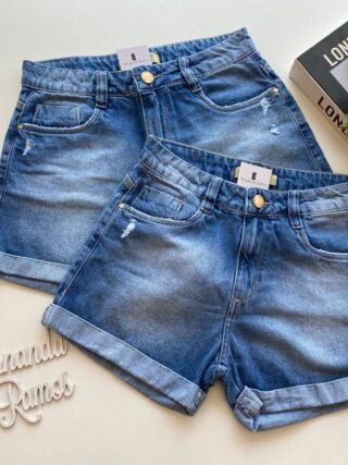 Short Jeans Feminino com Detalhe em Destroyed 53374 - Fernanda Ramos Store