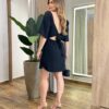 Vestido Curto Ingrid com Bojo e Amarração nas Costas Preto - Fernanda Ramos Store