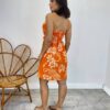 Vestido Curto Laura com Bojo e Laxtex Estampado Laranja - Fernanda Ramos Store