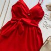 Vestido Curto Sofia Alça Regulável com Bojo e Amarração Vermelho - Fernanda Ramos Store