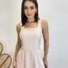 Vestido Feminino Longo Bianca em Camadas sem Bojo Nude - Fernanda Ramos Store