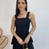 Vestido Feminino Longo Bianca em Camadas sem Bojo Preto - Fernanda Ramos Store