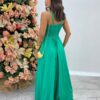 Vestido Longo Alícia sem Bojo com Abertura e Alça Regulável Verde - Fernanda Ramos Store