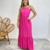 Vestido Longo Catarina sem Bojo com Alça Regulável Pink - Fernanda Ramos Store