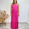 Vestido Longo Catarina sem Bojo com Alça Regulável Pink - Fernanda Ramos Store