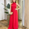 Vestido Longo Eloá Frente Única sem Bojo Vermelho - Fernanda Ramos Store