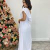 Vestido Longo Fernanda Nula Manga sem Bojo Branco com Amarração - Fernanda Ramos Store