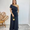 Vestido Longo Fernanda Nula Manga sem Bojo Preto com Amarração - Fernanda Ramos Store