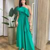 Vestido Longo Fernanda Nula Manga sem Bojo Verde com Amarração - Fernanda Ramos Store