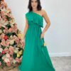 Vestido Longo Fernanda Nula Manga sem Bojo Verde com Amarração - Fernanda Ramos Store