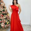 Vestido Longo Fernanda Nula Manga sem Bojo Vermelho com Amarração - Fernanda Ramos Store