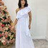 Vestido Longo Fernanda Nula Manga sem Bojo Branco com Amarração - Fernanda Ramos Store