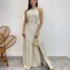 Vestido Longo Heloisa com Fenda Lateral e Bojo Cru - Fernanda Ramos Store