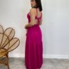 Vestido Longo Heloisa com Fenda Lateral e Bojo Pink - Fernanda Ramos Store