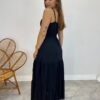 Vestido Longo Isabella Preto com Bojo e Botões Falsos - Fernanda Ramos Store