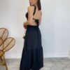 Vestido Longo Júlia Preto com Bojo e Amarração - Fernanda Ramos Store