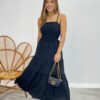 Vestido Longo Maitê com Bojo e Amarração Preto - Fernanda Ramos Store