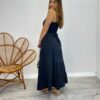 Vestido Longo Maitê com Bojo e Amarração Preto - Fernanda Ramos Store