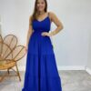 Vestido Longo Milena Alça Regulável com Bojo e Lastex Azul - Fernanda Ramos Store