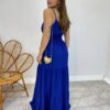 Vestido Longo Milena Alça Regulável com Bojo e Lastex Azul - Fernanda Ramos Store