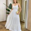 Vestido Longo Milena Alça Regulável com Bojo e Lastex Branco - Fernanda Ramos Store