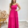 Vestido Longo Milena Alça Regulável com Bojo e Lastex Pink - Fernanda Ramos Store