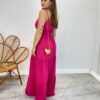 Vestido Longo Milena Alça Regulável com Bojo e Lastex Pink - Fernanda Ramos Store