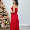 Vestido Longo Milena Alça Regulável com Bojo e Lastex Vermelho - Fernanda Ramos Store