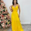 Vestido Longo Raquel com Alça Regulável e Bojo Amarelo - Fernanda Ramos Store