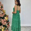 Vestido Longuete Júlia Viscolinho sem Bojo Estampado Verde - Fernanda Ramos Store