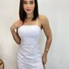 Vestido Midi Ana Júlia com Bojo e Fenda Lateral Branco - Fernanda Ramos Store