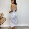 Vestido Midi Ana Júlia com Bojo e Fenda Lateral Branco - Fernanda Ramos Store