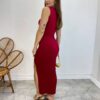 Vestido Midi Antonella sem Bojo com Fenda Lateral Marsala - Fernanda Ramos Store