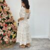 Vestido Midi Antonella sem Bojo Manga Princesa Laise Branco - Fernanda Ramos Store